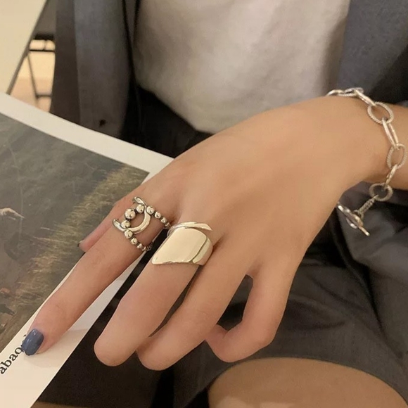 NEW Large Retro 925 Sterling Silver Twist Ball Adjustable Band Ring - Picture 3 of 16